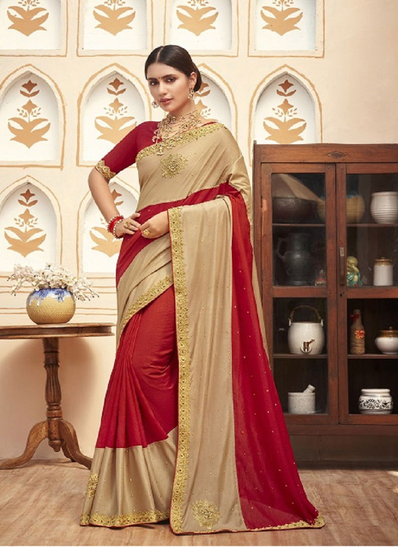 Kalista Timex Fancy Festive Wear Vichitra Silk Designer Saree