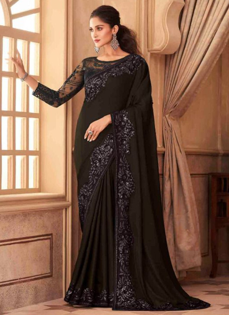 Black Colour Saree Party Wear 2024 | www.nmollp.com