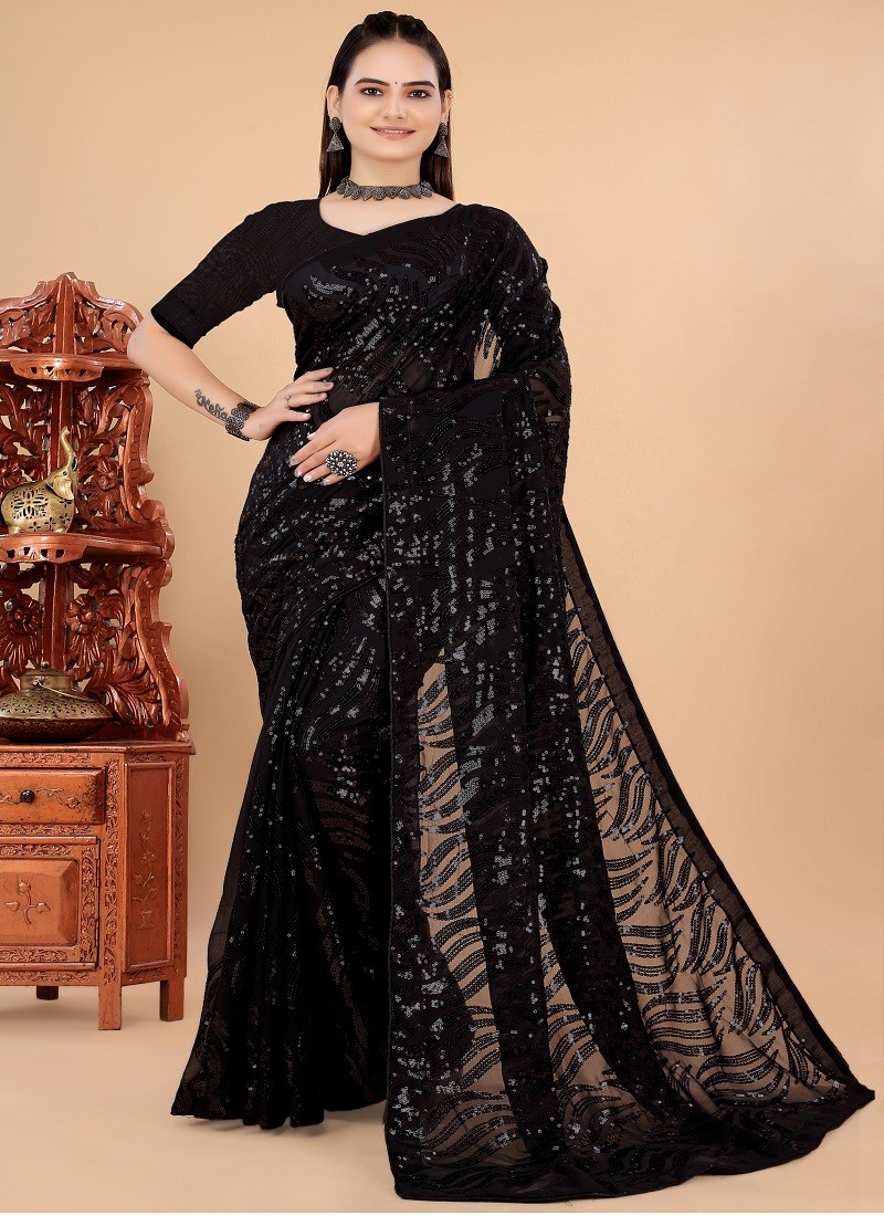 Buy AMARDEVIDAS FAB ladli Embroidery Design Art Silk Saree with Art Silk  Blouse For Women ( black ) Online at Best Prices in India - JioMart.