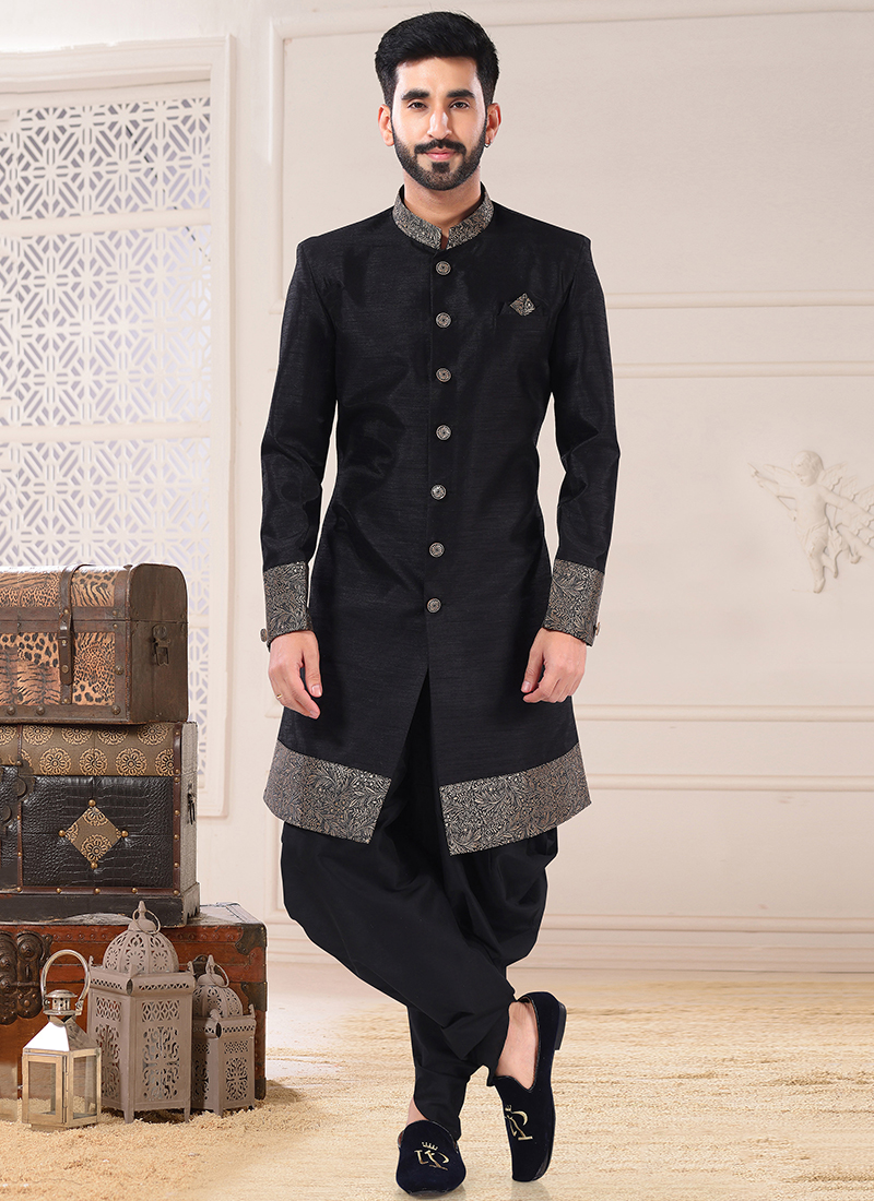 Buy Mens Indian Latest Design for Grey Indo Western Sherwani Groom Wedding Party  Wear Engagement Function Occasion Ethnic Dress Online in India - Etsy