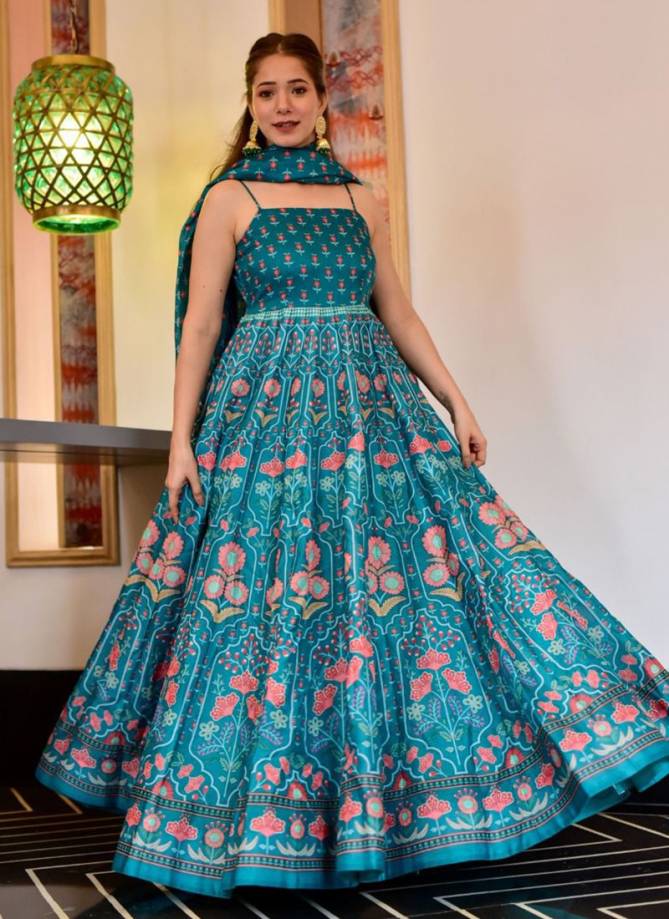 Embroidered New Fancy Designer Ladies Wear Long Gown, Full Sleeves at Rs  1450 in Surat