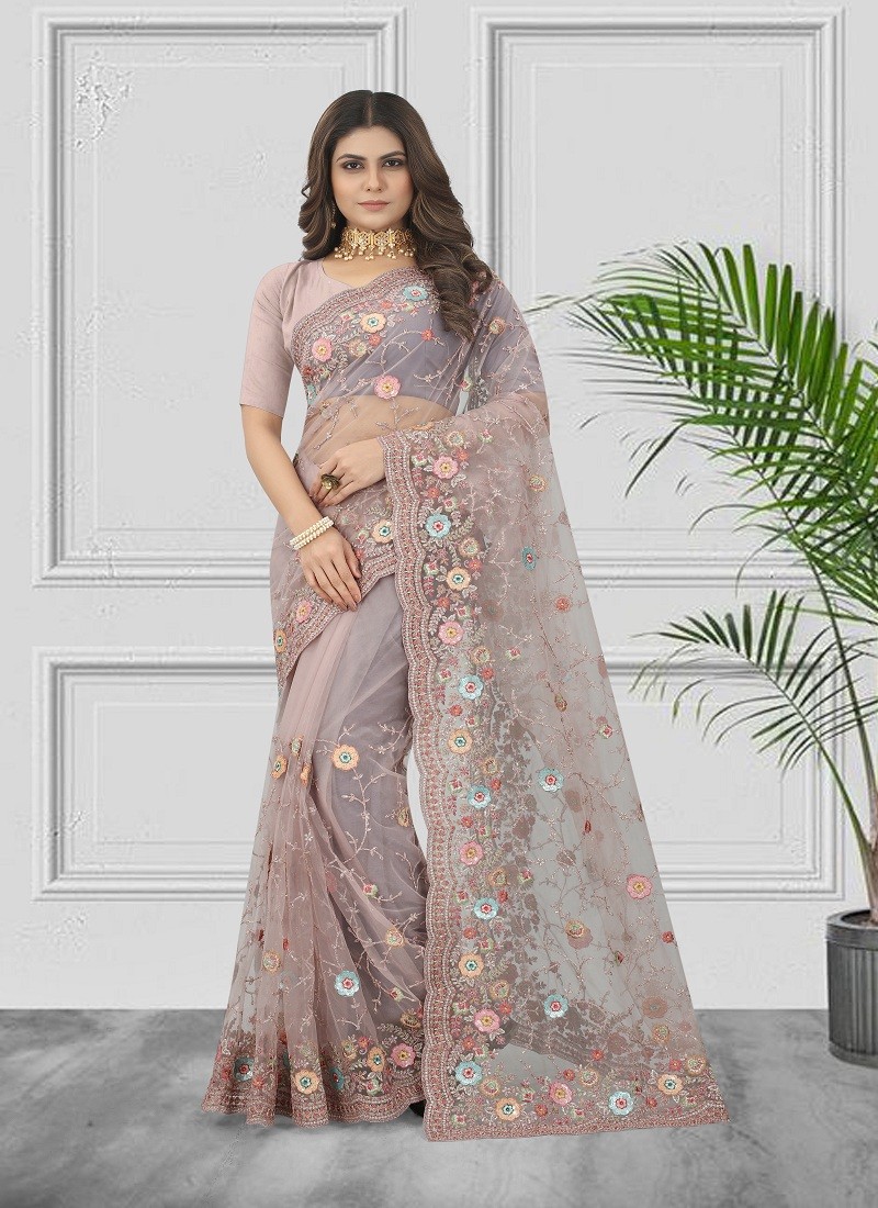 Baby Pink Colour Gloster By Nari Fashion Party Wear Saree Catalog 6892 -  The Ethnic World