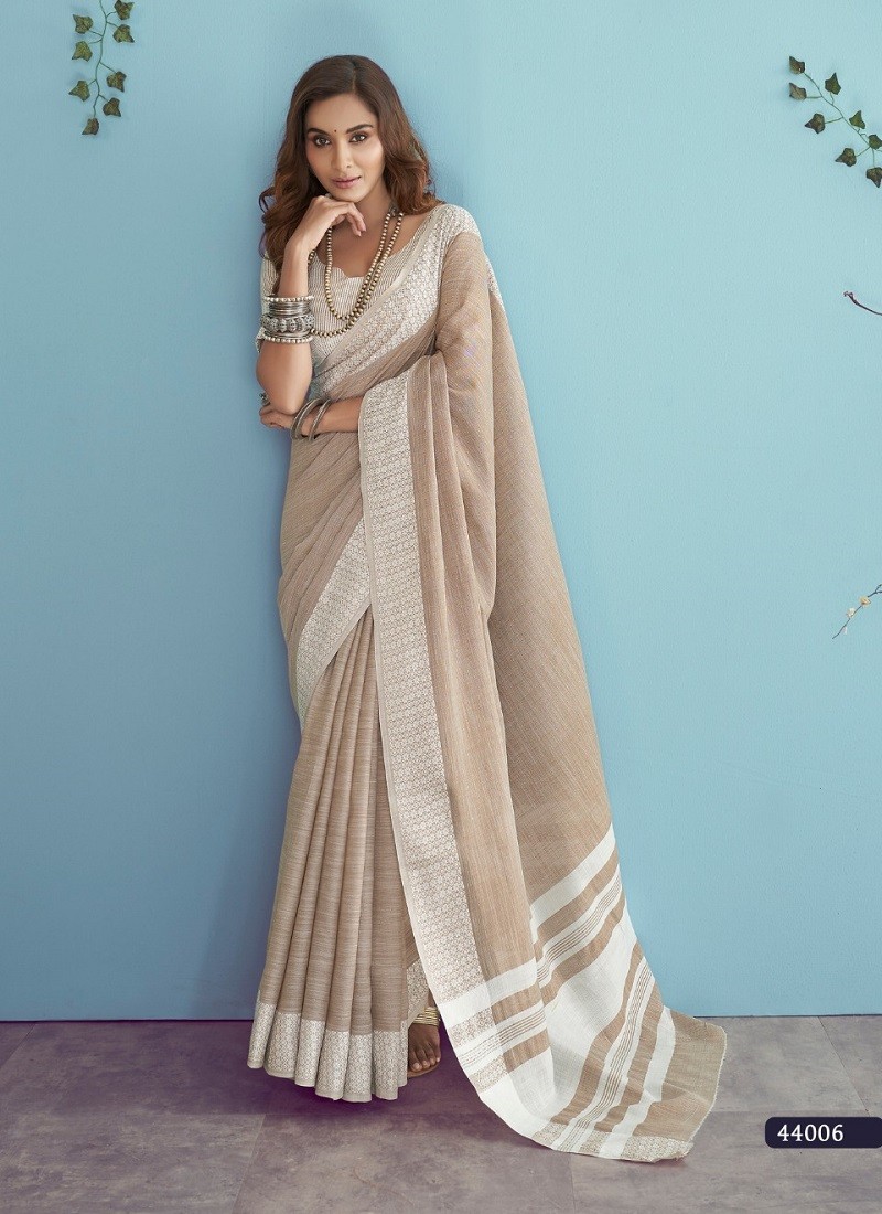 Buy Pewter Grey Linen Saree online-Karagiri