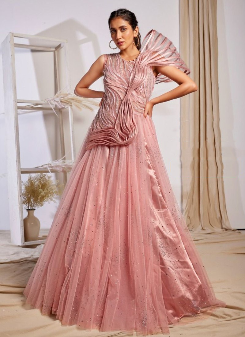 Georgette sequin long gown | Party wear long gowns, Party wear indian  dresses, Long gown design