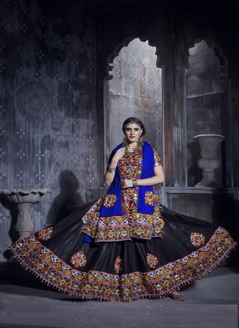 Black and Blue Sequence Embroidered Lehenga Choli - Indian Heavy Anarkali  Lehenga Gowns Sharara Sarees Pakistani Dresses in USA/UK/Canada/UAE -  IndiaBoulevard