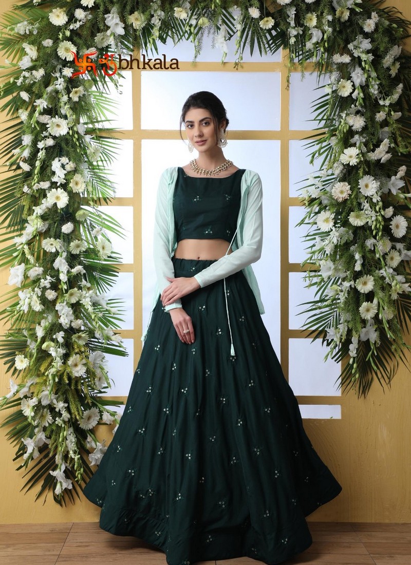 Bridal Wear Semi-Stitched Indo Western Lehenga Choli, 2.50 Mtr at Rs 1200  in Surat