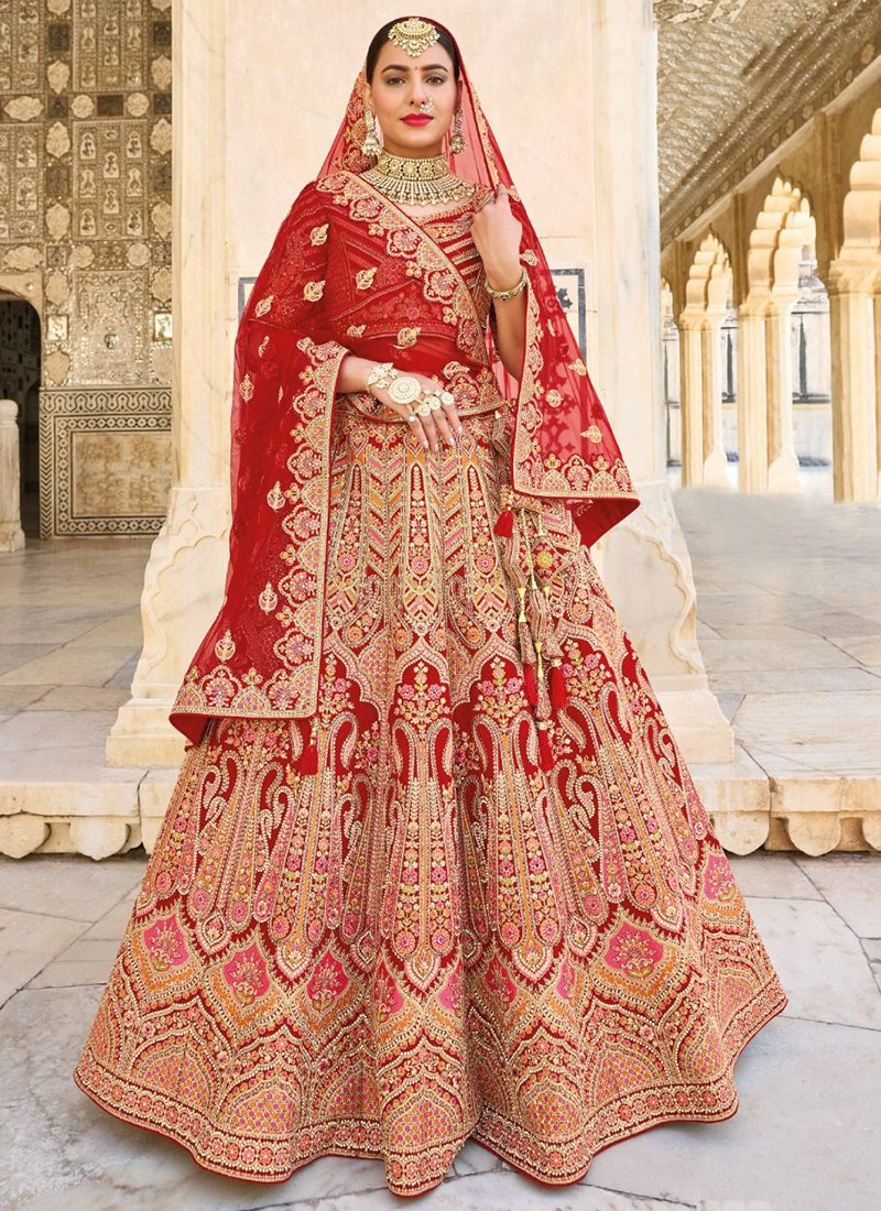 ETHNIC EMPORIUM Women's Dark Red Bridal Designer Anushka Manyavar Wedding  Festive Lehenga Choli Ghagra Dupatta Indian Muslim Zari Custom to Measure  43483 As Shown: Buy Online at Best Price in UAE -