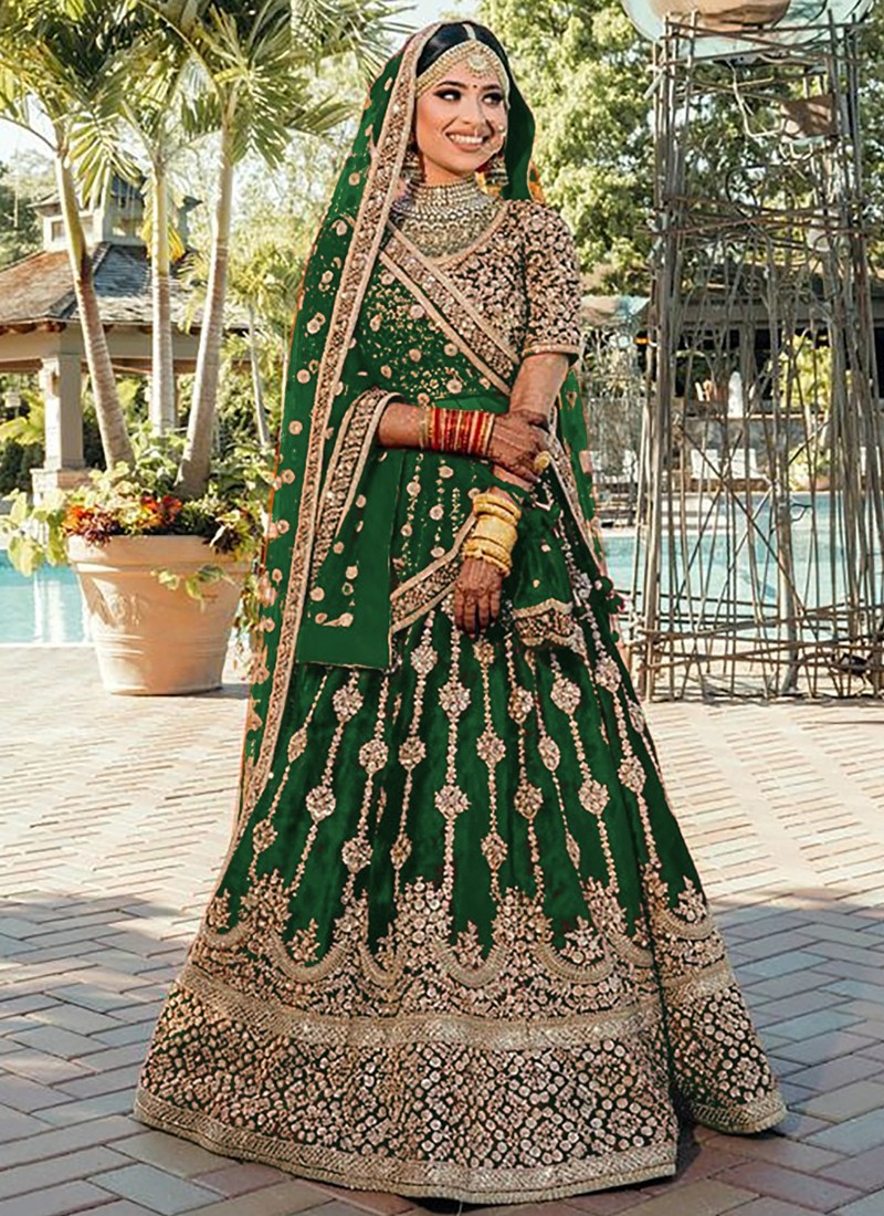 Green Color Art Silk Bridal Lehenga Choli DS7138 – Mohi fashion