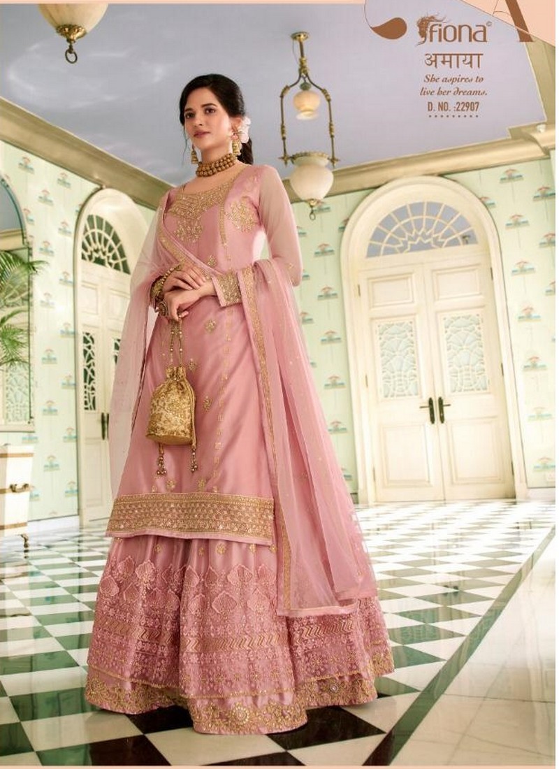 RE - Baby Pink Colored Semi-Stitched Sharara Suit - Featured Product