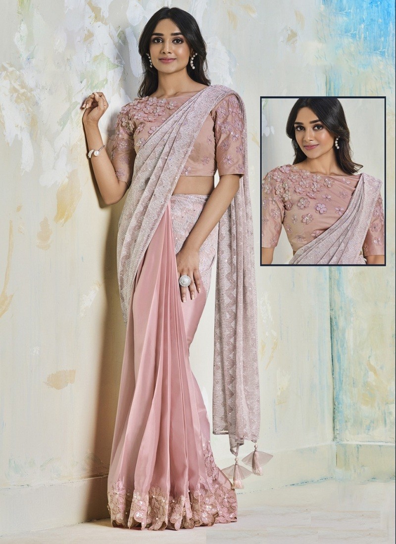 Royal Export Pink soft kashmira silk saree with beautiful zari weaving  Border and blouse at Rs 999/piece in Surat