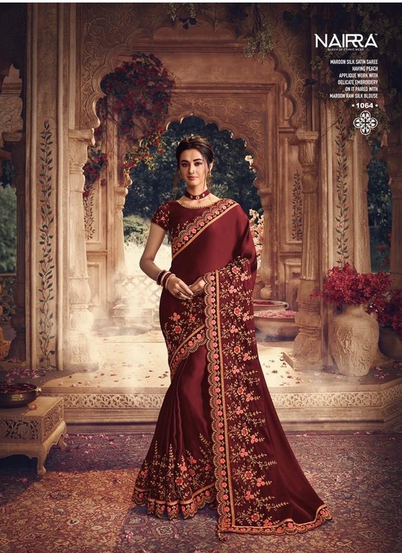 Buy Lycra Wedding Wear Saree In Deep Maroon Color Online - SARV05262 |  Andaaz Fashion