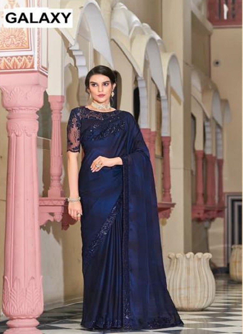 Share more than 196 blue colour party wear saree