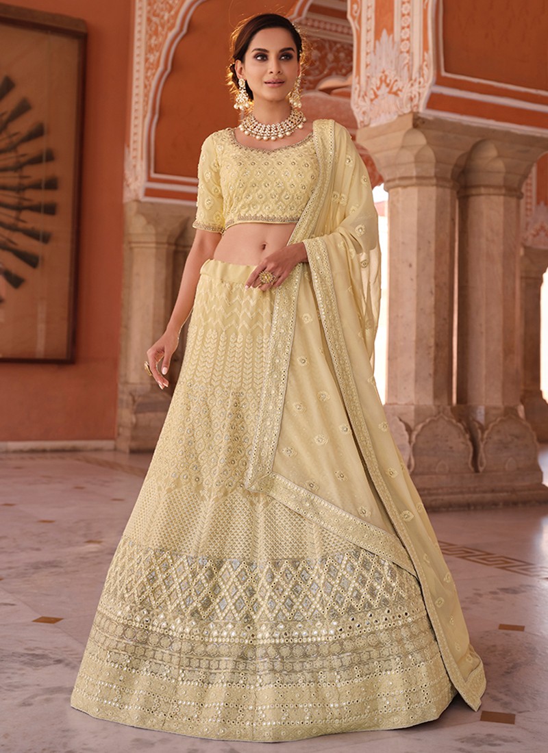 Off White With Maroon Bridal Embroidered Lehenga In Raw Silk With Flor –  paanericlothing