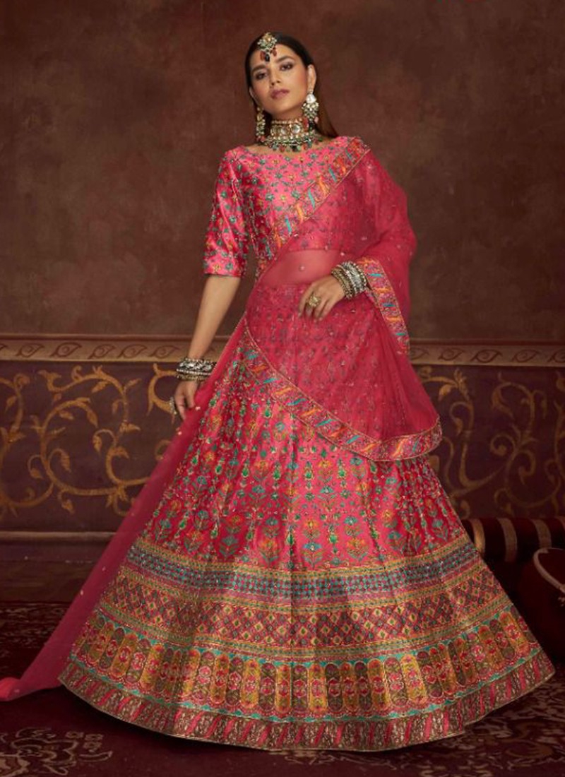 Printed Machine Dola Silk Lehenga Choli at Rs 1350 in Surat | ID:  2850267188662