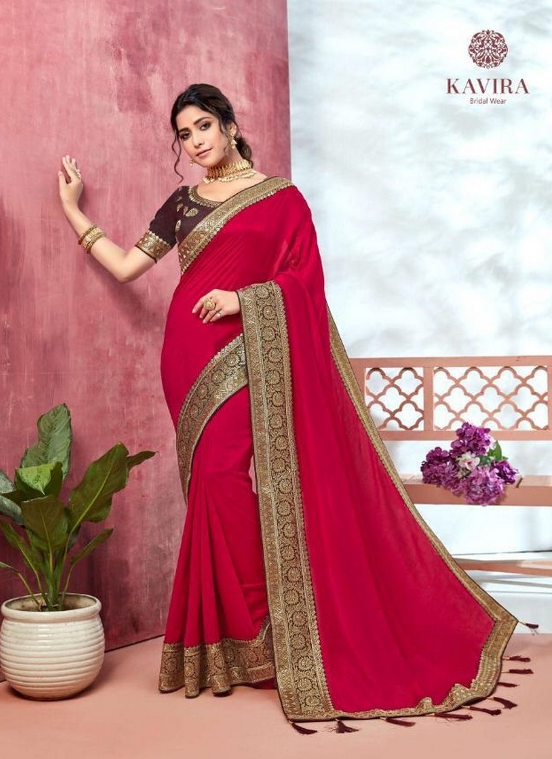 fancy saree saree dress Fancy vichitra silk with embroidery work saree and blouse for women pink saree wedding saree designer saree
