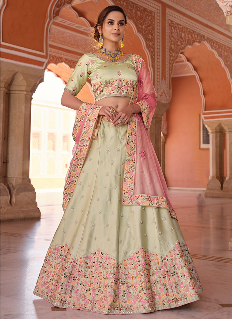 RE - Purple Colored Chinon Fabric Designer Lehenga Choli - Featured Product