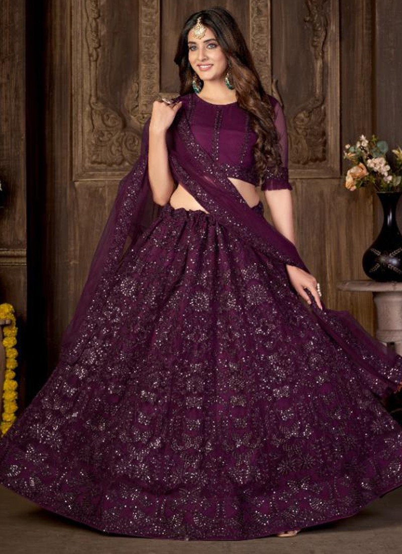 Purple Party Wear Designer Lehenga at Rs 2299 in Aliganj | ID: 22945796997