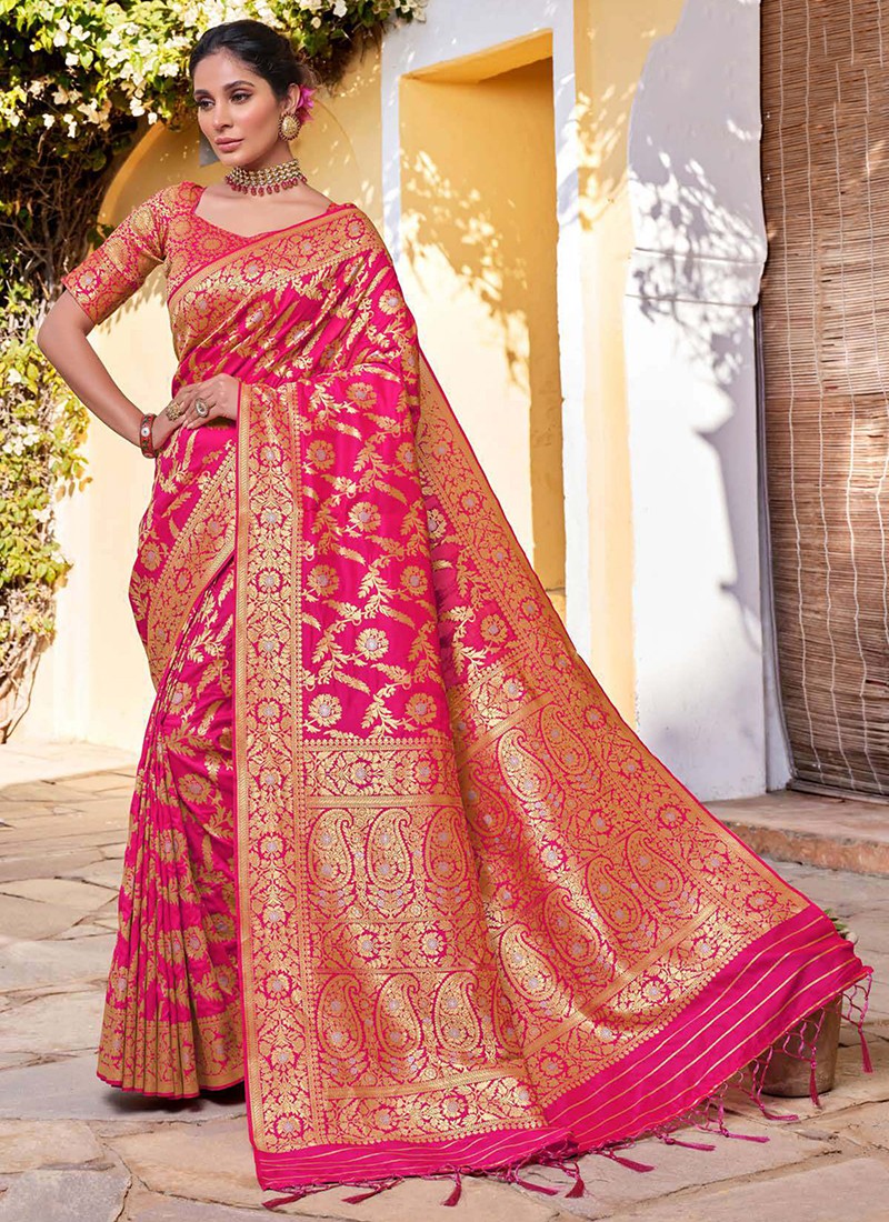 Women's Pink Soft silk saree dvz0002354 - new saree design 2021 - Dvanza.com