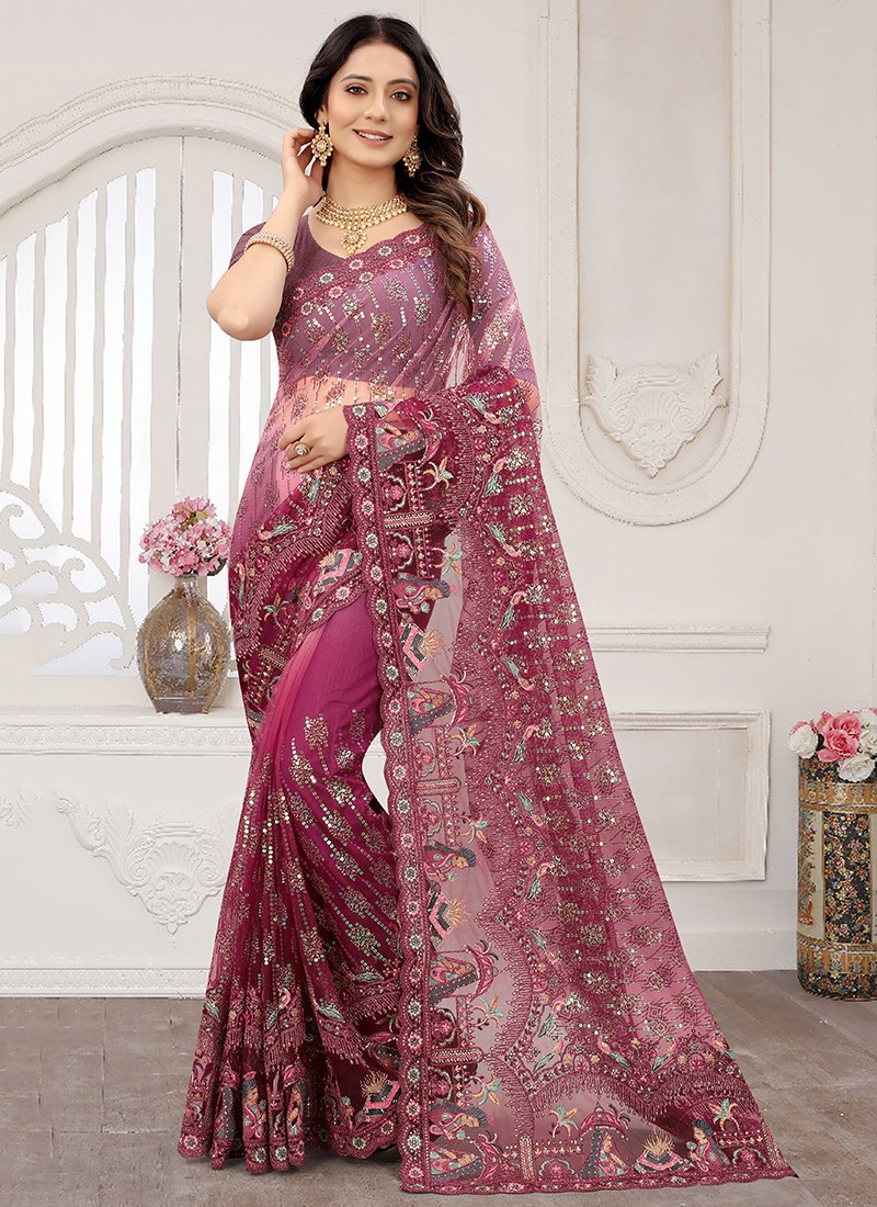 Aggregate more than 156 party wear heavy work saree super hot