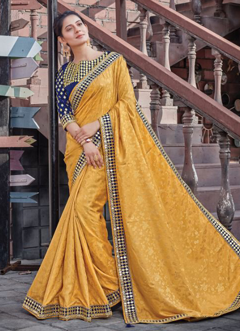 Red and Yellow Georgette Saree - Monastoor- Indian ethnical dress  collections with more than 1500+ fashionable indian traditional dresses and  ethnical jewelleries.