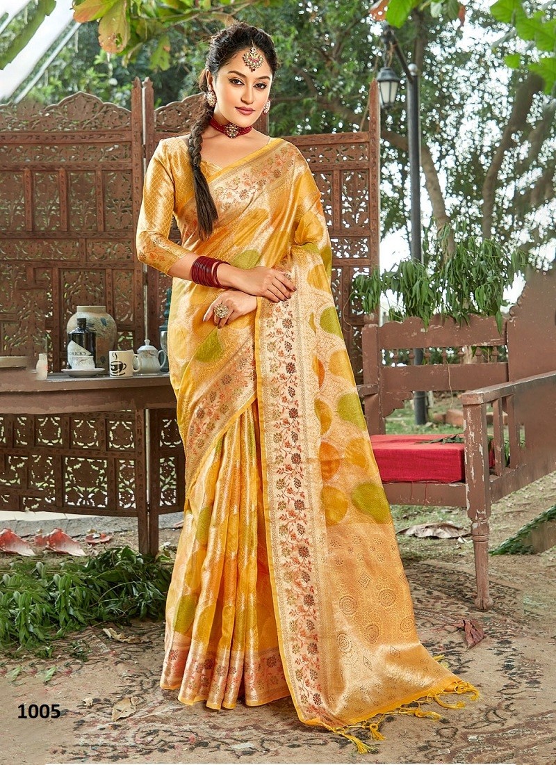 Golden Yellow Festive Wear Woven Silk Saree With Patola Rich Pallu