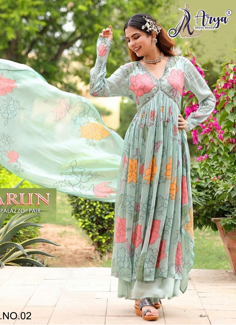 Arun By Arya Heavy Georgette Printed Alia Cut Readymade Catalog - The  Ethnic World