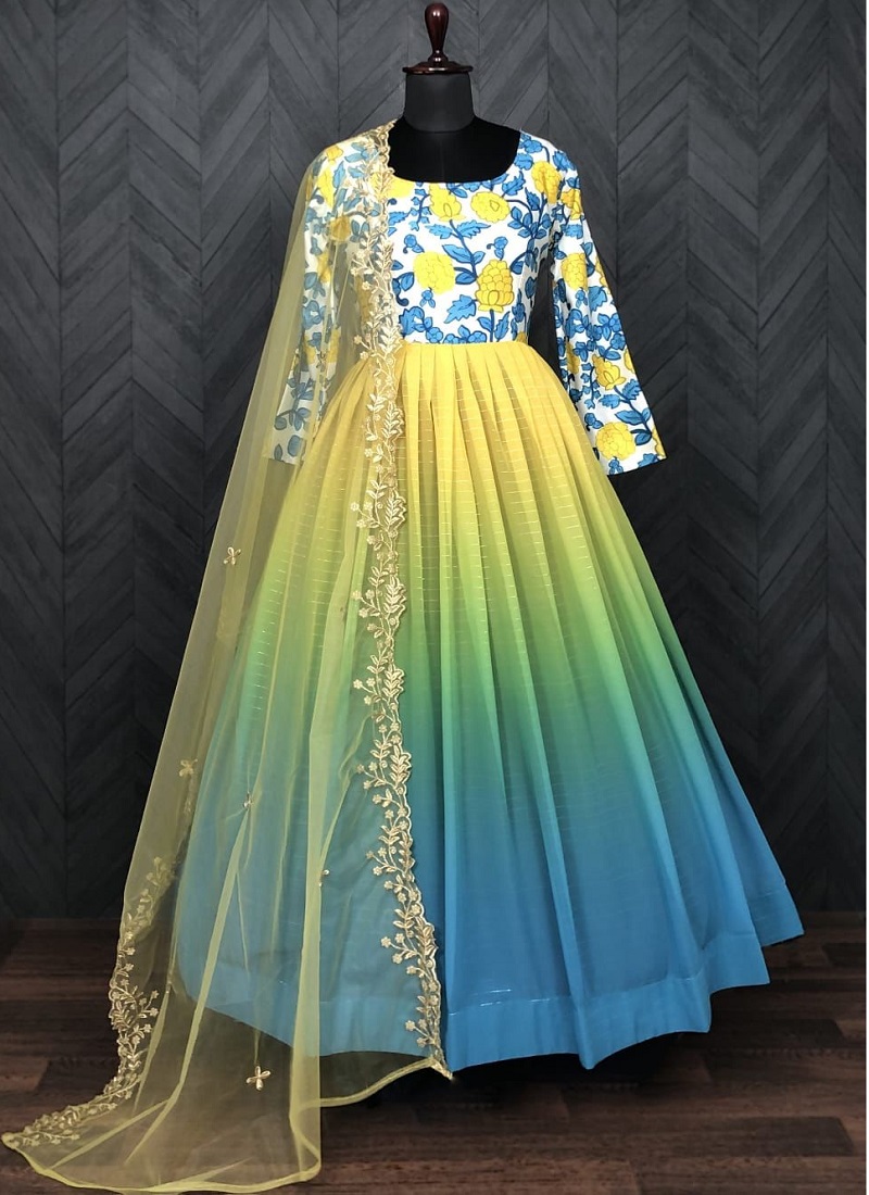 Estaa 17 Wedding Wear Heavy Long Anarkali Kurti With Dupatta - The Ethnic  World