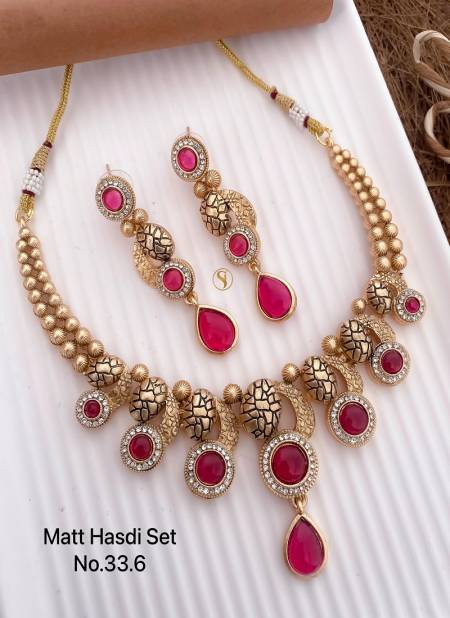 03 Matte Fancy Designer Hasadi Necklace Set Wholesale Price In Surat
