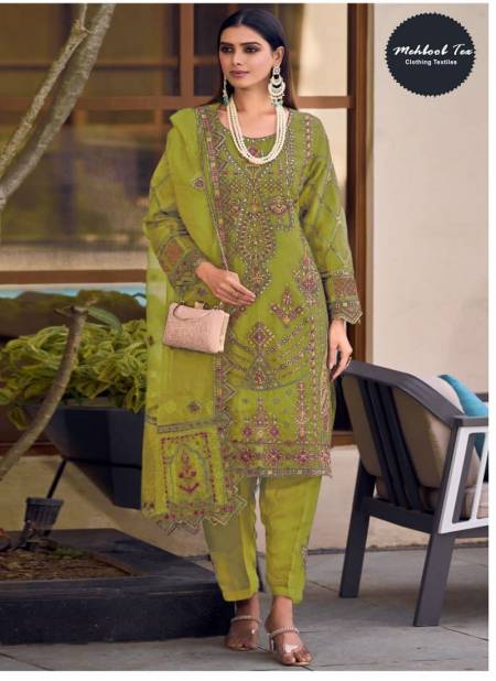 1233 E To H Mehboob Tex Embroidery Organza Pakistani Suits Wholesale Suppliers In India
