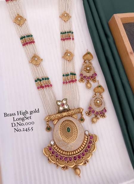 24 BH Brass High Gold Wedding Wear Long Set Wholesale Shop In Surat
