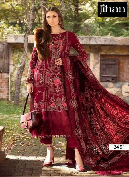 3451 Jihan Kashmiri Self Embroidery Rayon Cotton Pakistani Suits Wholesale Market In Surat