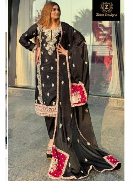 443 Ziaaz Designs Chinon Embroidered Pakistani Suits Wholesale Shop In Surat
