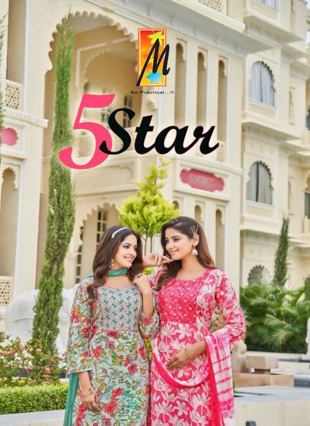 5 Star By master Capsule Foil Printed Kurti With Bottom Dupatta Wholesale Price In Surat