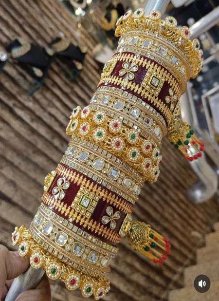 6 Beautiful Designer Bridal Bangles Set Wholesale Shop In Surat
