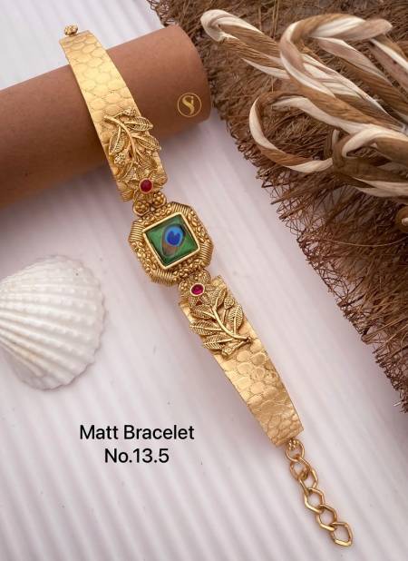 8 MB Golden Matt Bracelet Wholesale Shop In Surat
