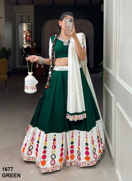 Aawiya 1677 Colours Pure Cotton Navaratri Embroidery Lehenga Choli Orders In India