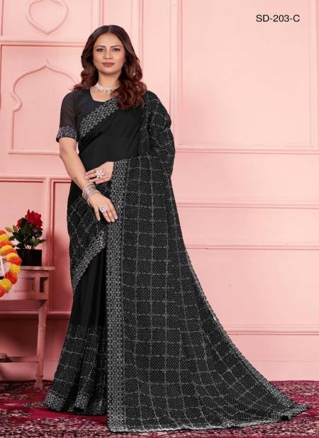 SD 203 A To D By Suma Designer Black Rangoli Saree Orders In India
