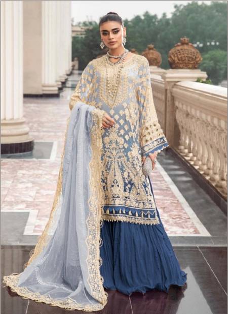 Dinsaa Georgette Embroidery Sharara Designer Salwar Kameez Catalog