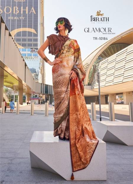 Glamour By Trirath Swiss Satin Digital Printed Saree Wholesalers In Delhi