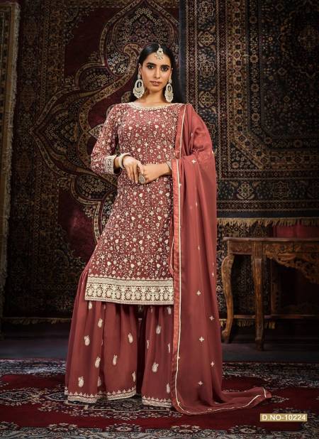 Anjubaa Vol 22 By Anjubaa Faux Georgette Wedding Wear Sharara Suit Dress Material Catalog