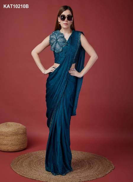 Amoha KAT10210 A And B Satin Silk Party Wear Readymade Saree Wholesale Online