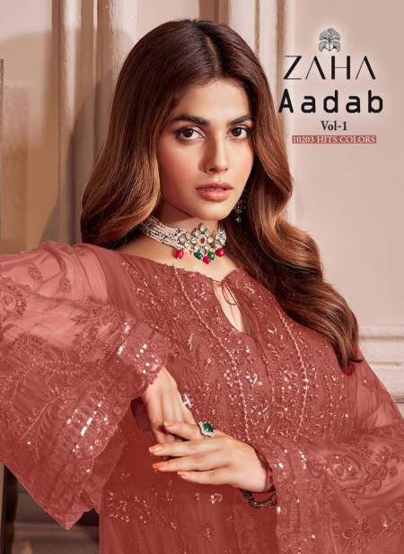 Aadab Vol 1 By Zaha 10203 A To D Faux Georgette Pakistani Suits Wholesale Market In Surat
