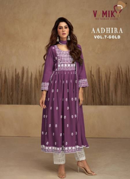 Aadhira Vol 7 Gold By Vamika Heavy Readymade Suits Catalog

