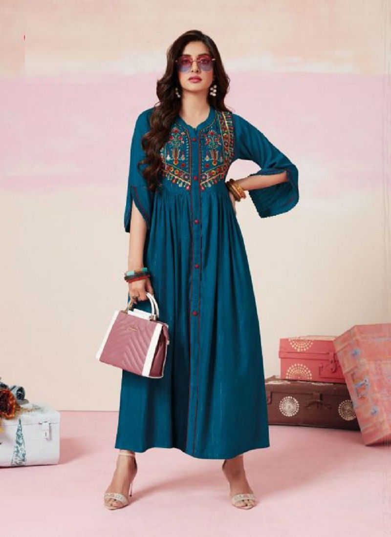 Aarvi Myra 9 Heavy Rayon Wholesale Anarkali Kurti Collection