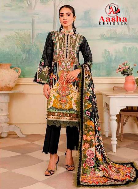 Aasha 1088 And 1089 Printed Embroidery Cotton Pakistani Suits Wholesale Online
