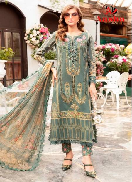 Aasha 1100 Cotton Embroidery Patch Pakistani Suits Wholesale Price In Surat
