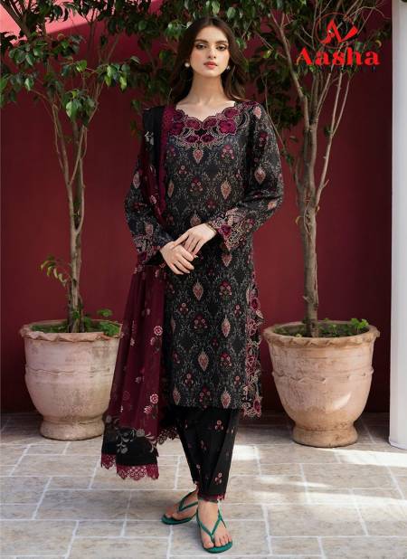 Aasha 1121 Cotton Embroidery Patch Pakistani Suit Wholesale Market In Surat
