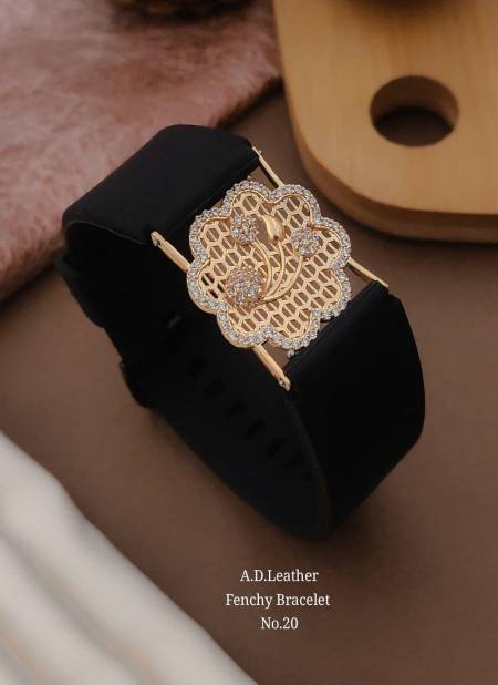 AD Leather MOP Trendy Watch Type Bracelet Wholesalers In Delhi
