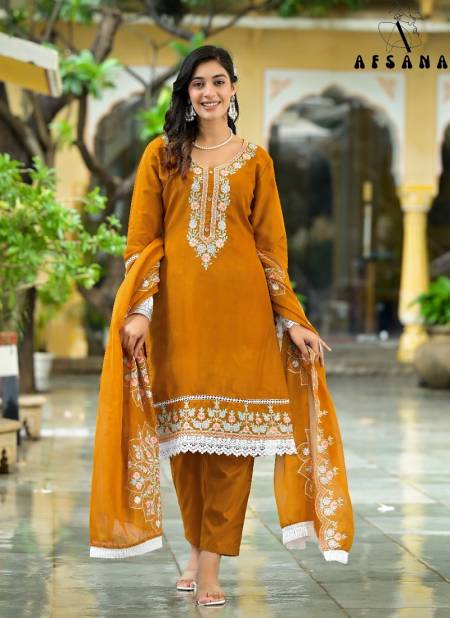 Afsana 2191 Organza Kashmiri Embroidery Kurti With Bottom Dupatta Wholesale Market In Surat