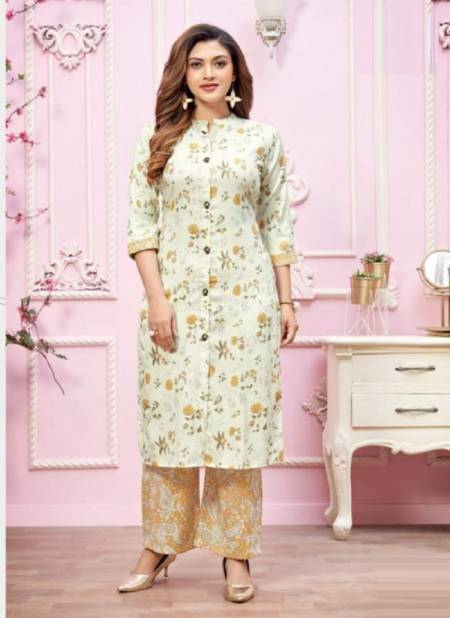 Alishka Pearl Casual Wear Rayon Printed Designer Kurti With Bottom Collection